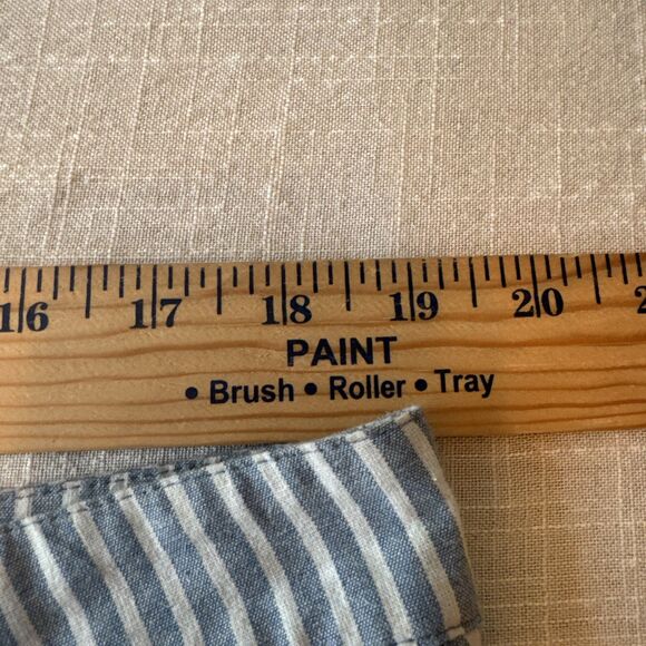 Forever‎ 21 Light Denim Blue & White Striped Mini Skirt Sz 2X Pockets Belt Loops - Picture 5 of 8